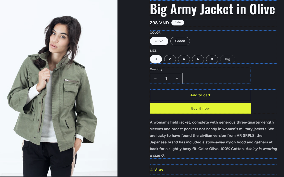 For instance, here you can update the pricing of the product